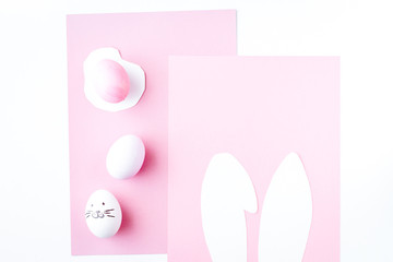 Easter concept on white background top view mockup