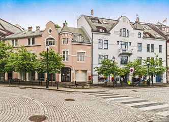 Fototapeta premium Jugendstilgebäude in der Altstadt von Alesund, Norwegen