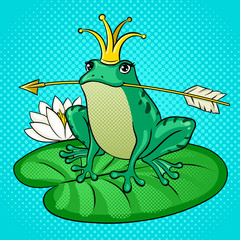 Princess Frog pop art vector illustration