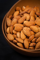 Almonds Nuts. Selective focus.