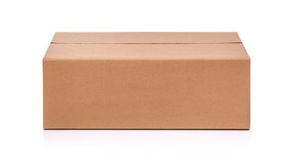 Cardboard mail box isolated on a white background. - obrazy, fototapety, plakaty