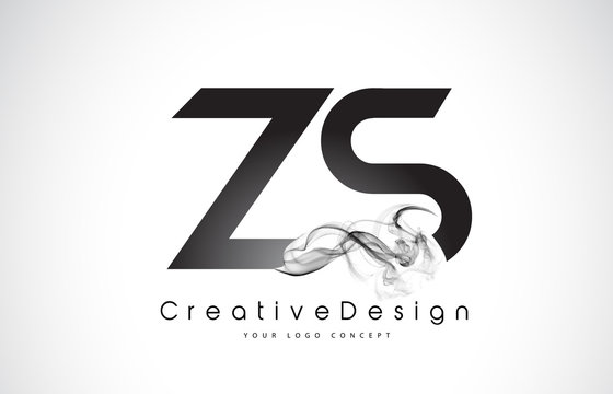 ZS Letter Logo Design with Black Smoke.