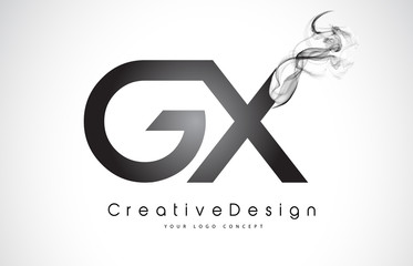 GX Letter Logo Design with Black Smoke.