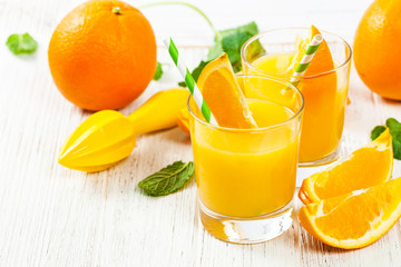 Orange Juice. Selective focus.