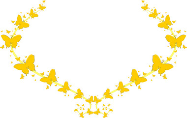 Gelbe Schmetterlinge auf gelben Bändern