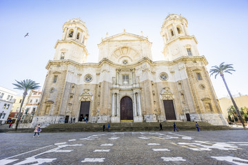 Fototapeta na wymiar Cathedral of Cadiz built between 1722 and 1838, Andalusia, Spain