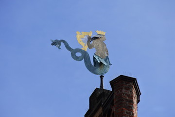 Der Gott des Meeres als Wetterfahne