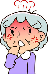 Grandmother, furious, anger