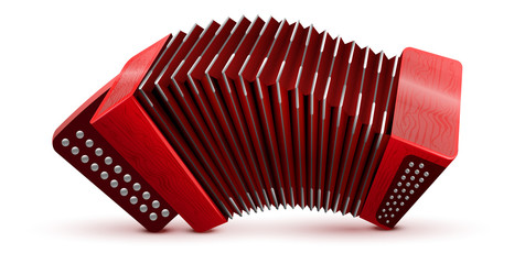Russian and French accordion national musical instrument - obrazy, fototapety, plakaty