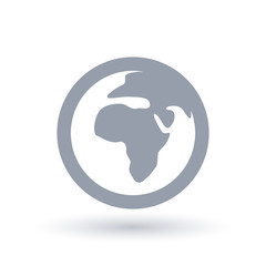 Planet earth icon. Simple Africa symbol. World globe sign. Vector illustration.