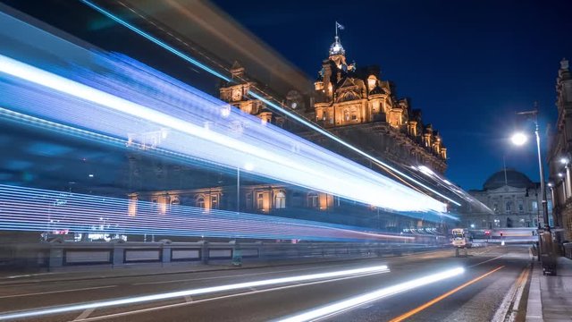 Night timelapse of the Balmoral Hotel at night