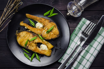 fried fish steaks