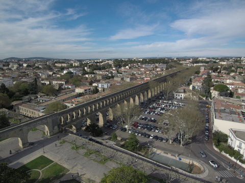 Montpellier, ciudad del sur de Francia, en la región de Occitania y capital del departamento Hérault. Fotografia aerea con Dron