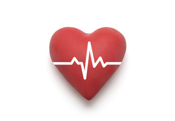 Heart pulse with clipping path over white background