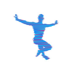 Gymnast. Man is posing and dancing. Sport symbol. Design element. Vector illustration.