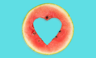 Obraz na płótnie Canvas Watermelon hearth shape , creative food