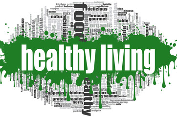 Healthy living word cloud
