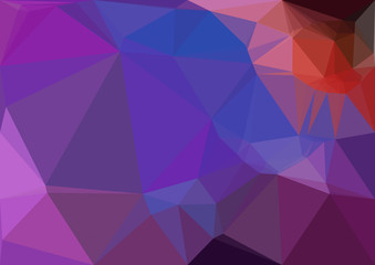 Abstract dark purple polygon texture background. Geometric pattern for graphic design. Can be used as gradient or wallpaper. Fantasy style.