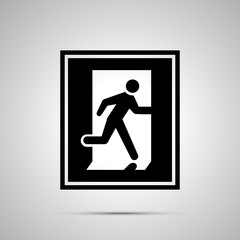 Fire exit pictogram, simple black icon