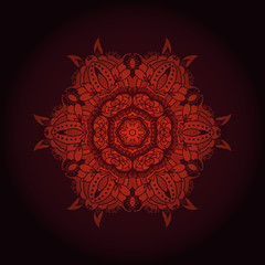 Round lace pattern. Vector. Ornamental round lace pattern, background with many details, lacy designs. Oriental ornament. Eastern motif. Amazing background with many details. Vector.