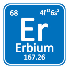 Periodic table element erbium icon.