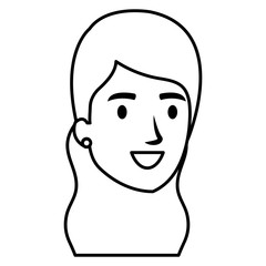 beautiful woman head avatar character vector illustration design
