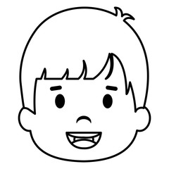 happy little boy head character vector illustration design