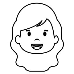 little girl head icon vector illustration design