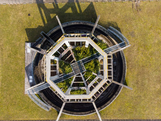 Abgebauter Kühlturm des Hochofens Phönix West in Dortmund aus der Vogelperspektive