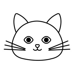 cute cat head pet friendly vector illustration design