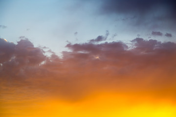 Beautiful clouds in the sky at sunset