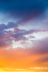 Beautiful clouds in the sky at sunset