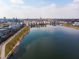 Luftaufnahme des Phönixsee in Dortmund