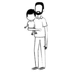 father lifting son characters vector illustration design