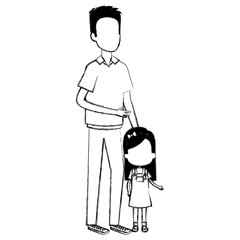 father with daughter characters vector illustration design