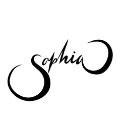 Personal name Sophia. Vector handwritten calligraphy set.