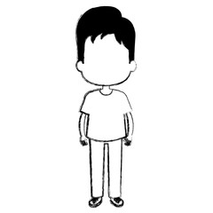 happy little boy character vector illustration design