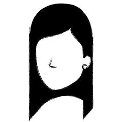 beautiful woman head avatar character vector illustration design