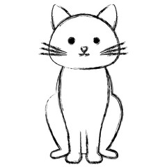 cute cat pet friendly vector illustration design