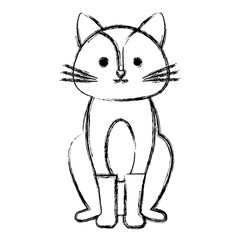 cute cat pet friendly vector illustration design