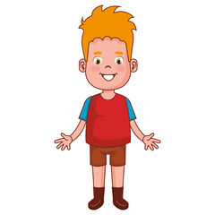 happy little boy character vector illustration design
