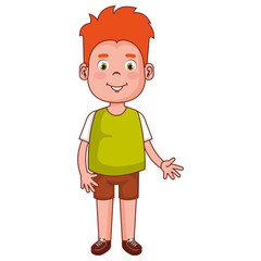 Obraz premium happy little boy character vector illustration design