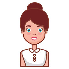 beautiful woman avatar character vector illustration design