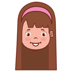 little girl head icon vector illustration design