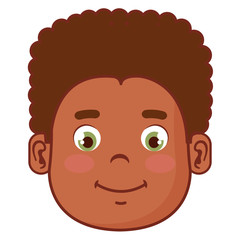 happy little boy head character vector illustration design