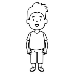 happy little boy character vector illustration design