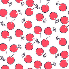 Cherry seamless vector pattern.