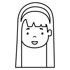 little girl head icon vector illustration design