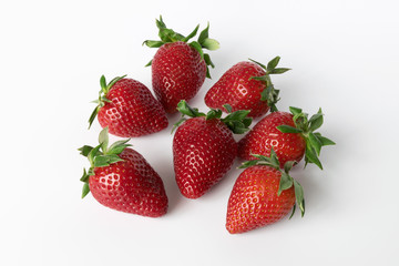 fresh red strawberry on white background