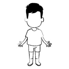 happy little boy character vector illustration design